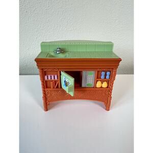 Fisher Price Loving Family Dollhouse Green Kitchen Counter Island Bar